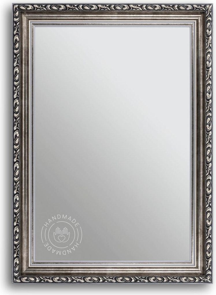 CLAMARO 'WIEN' Antik Wandspiegel mit Rahmen | Silber | Shabby Chic Vintage Barock Spiegel mit Holzrahmen | Barockspiegel inkl. Metall Aufhänger un...