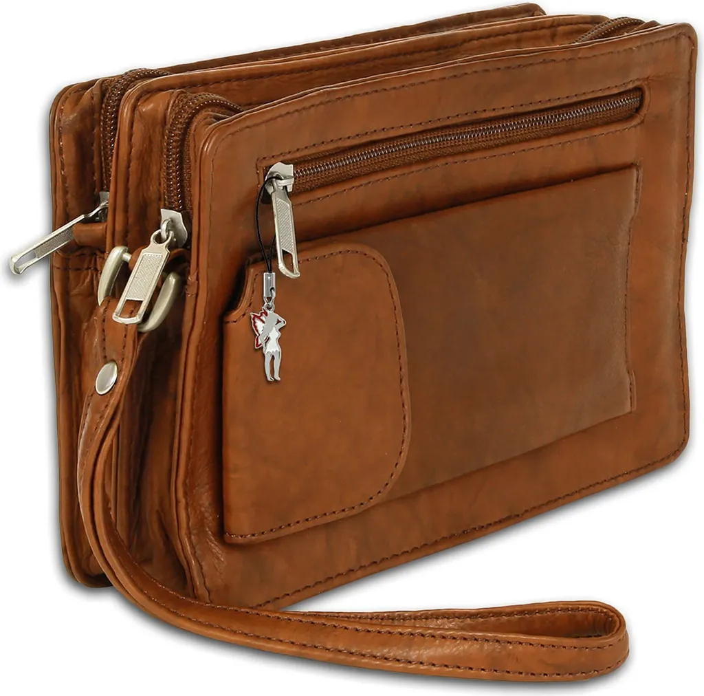 DrachenLeder borsa da polso da uomo in pelle marrone 20x12x7 OTJ512C
