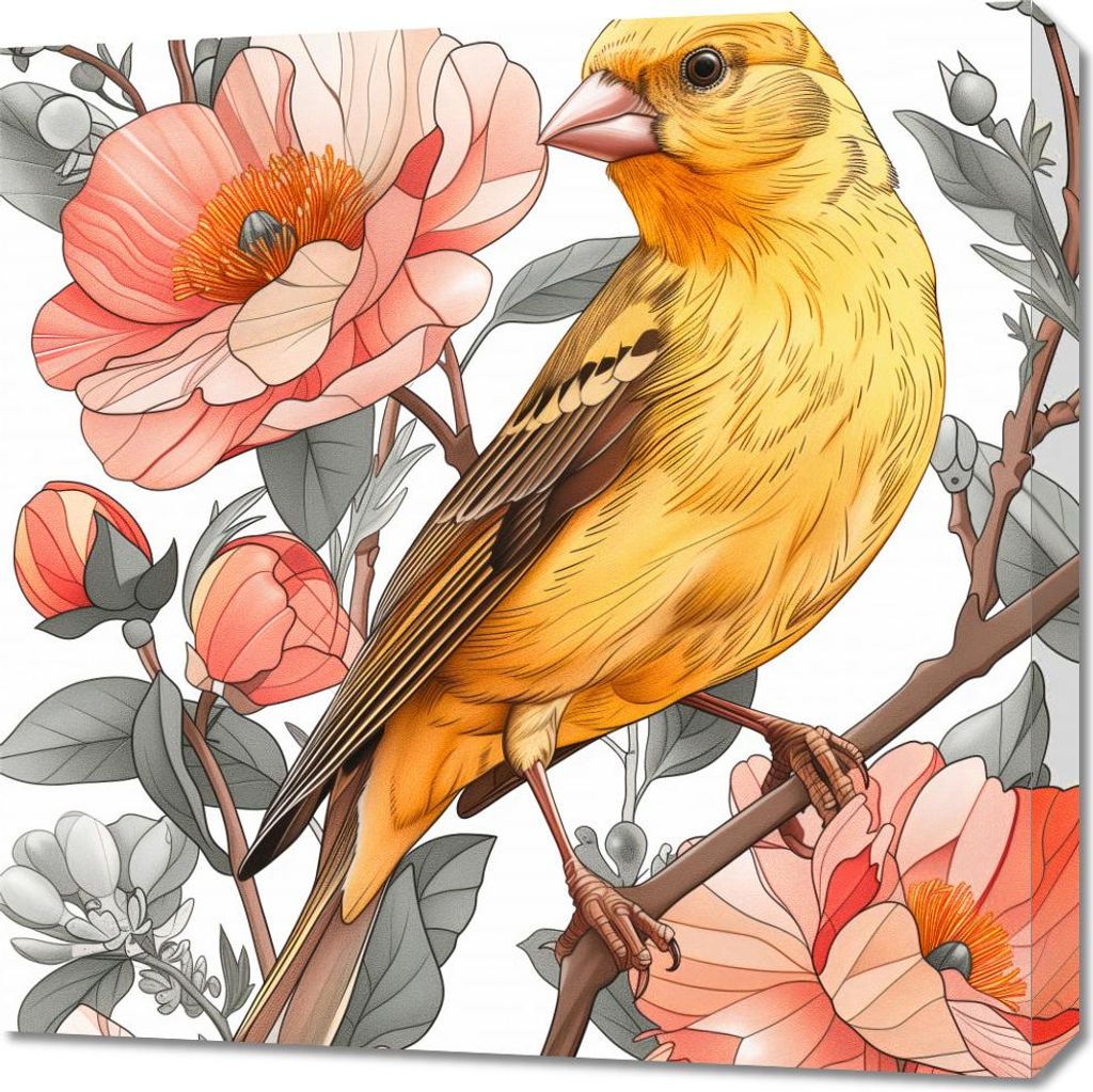 Bild 60x60cm Frühlingssänger