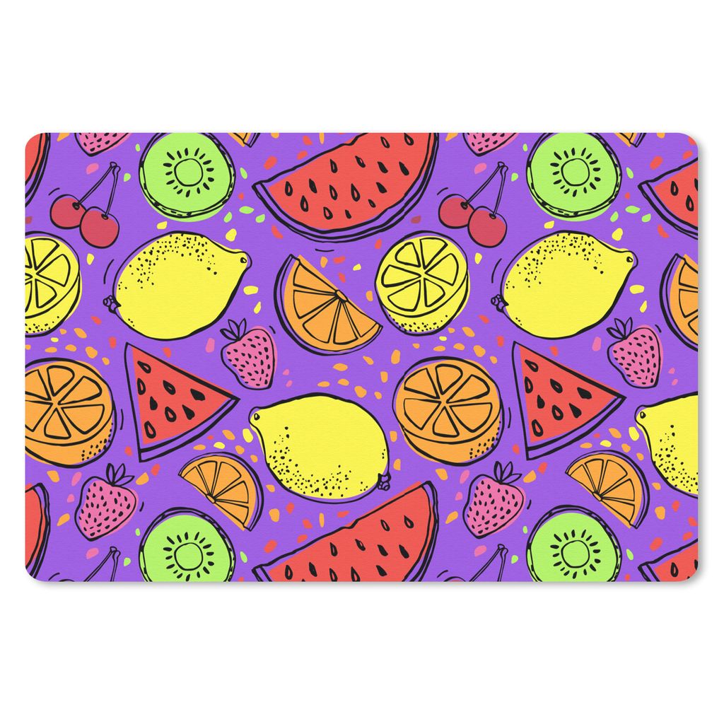 MuchoWow Schreibtischunterlage Wassermelone - Obst - Lila 60x40 cm - XXL Mauspad - Großes Mauspad