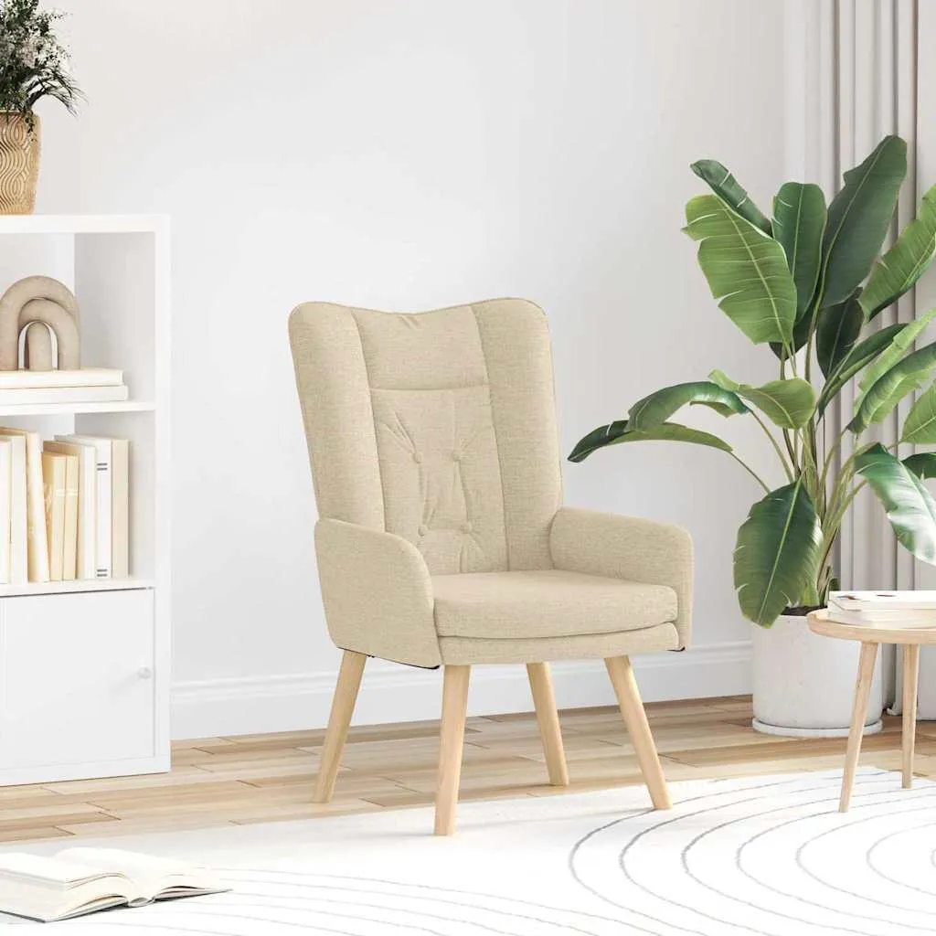 Poltrona Design Relax Crema in Tessuto | Reclinabile Moderna 63x67 cm