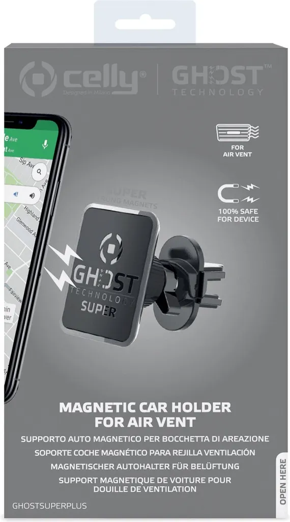 Support GPS Magnétique Celly Ghost Super Plus pour Grille Ventilation - 8