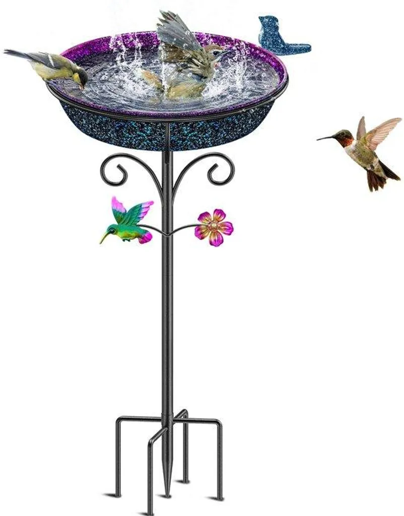 Abreuvoir oiseaux métal contre la déshydratation, robuste et stable