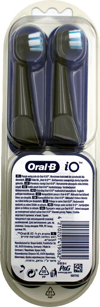 Braun Oral-B IO Gentle Care Schwarz Ersatzbürsten 4er Pack Produktbild 2
