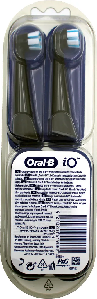 Oral-B iO Gentle Care Brossettes de Rechange Noires - Lot de 4 Têtes