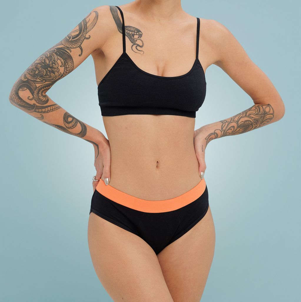 Brazilian Periodenunterwäsche, Menstruationsunterwäsche, Periodenslip, Quantity discounts:3 Slips 10% Rabatt,Schwarz,Size:3XL (46)