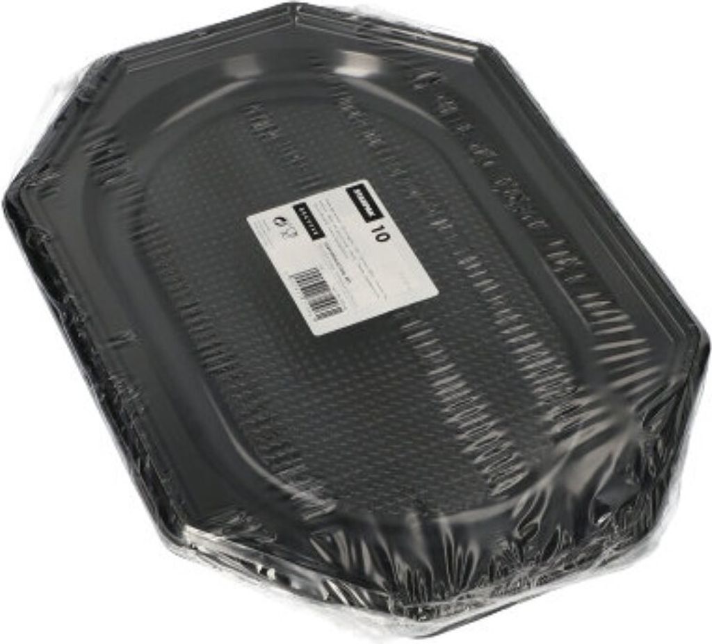 Assiettes de service Papstar PET 35 x 25 cm noir 10 pièces Image du produit 
