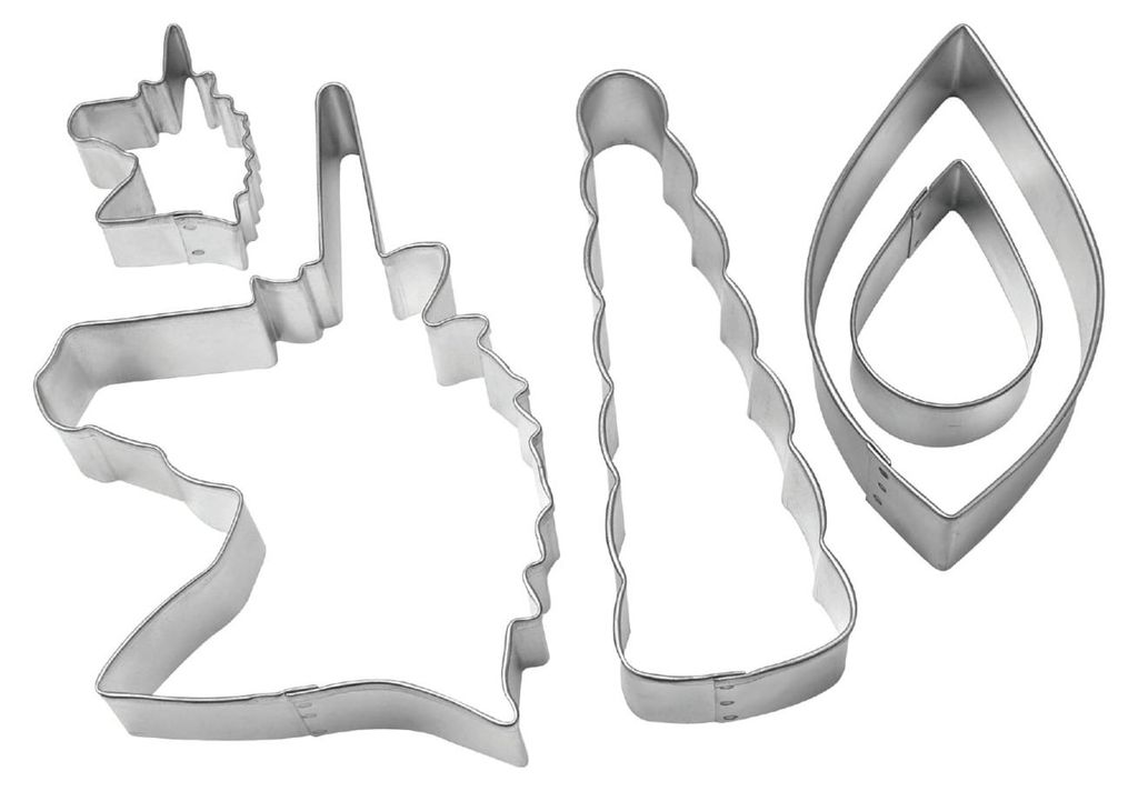 5er-Set Einhorn-Ausstecher für Torten, Ohren- und Horn-Kit - Einheitsgröße