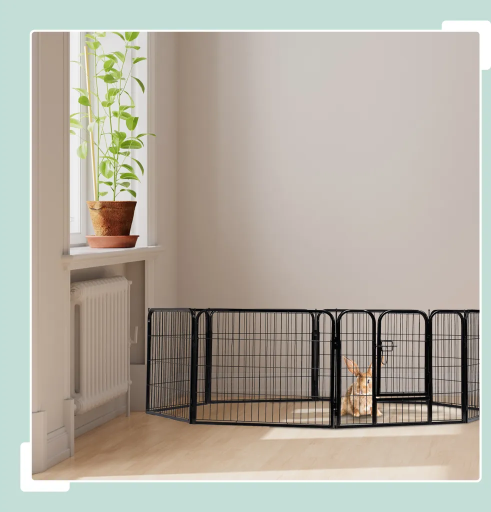 Box Cani Relaxdays L Nero 235x78x80cm - Recinto Modulare Esterno - 3