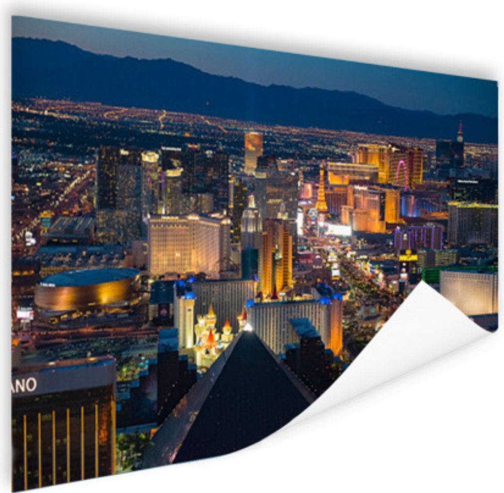 MuchoWow Poster Stadt - Las Vegas - Nacht 90x60 cm - Schlafzimmer
