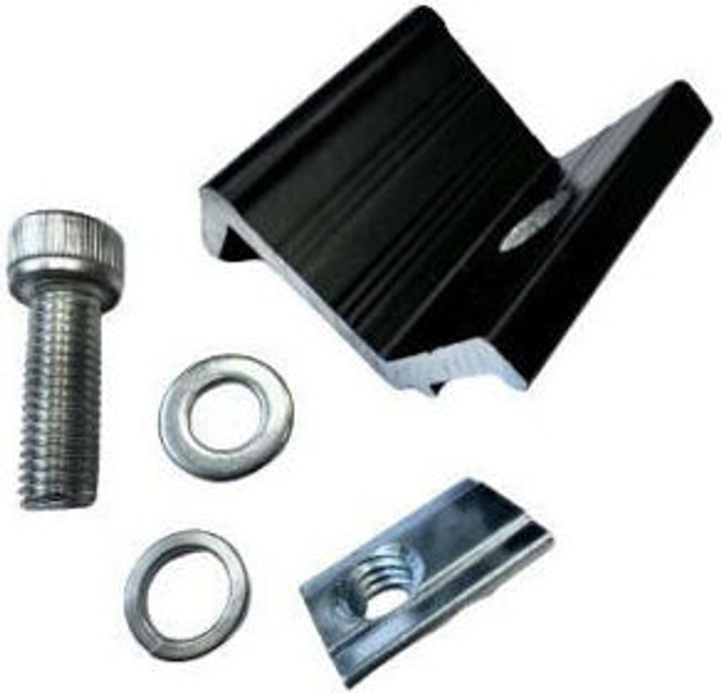 10x Endklemmen 35 mm Aluminium schwarz eloxiert M8 Zylinderkopfschraube & Nutenstein