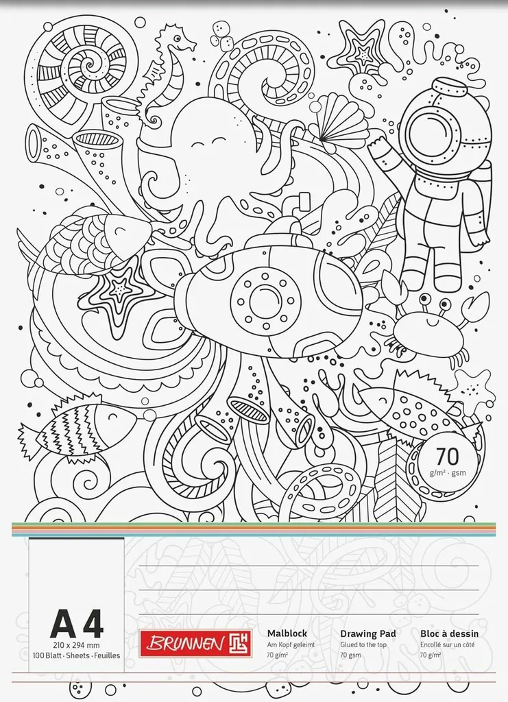 Bloc à dessin A4 ZENart BRUNNEN fini les pannes de papier 100 feuilles