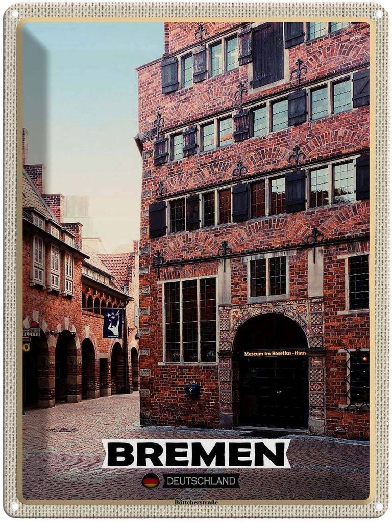 vianmo Blechschild 40x30 cm Bremen Deutschland Bremerhaven Bildmotiv Reisemotiv Abenteuer Reisen