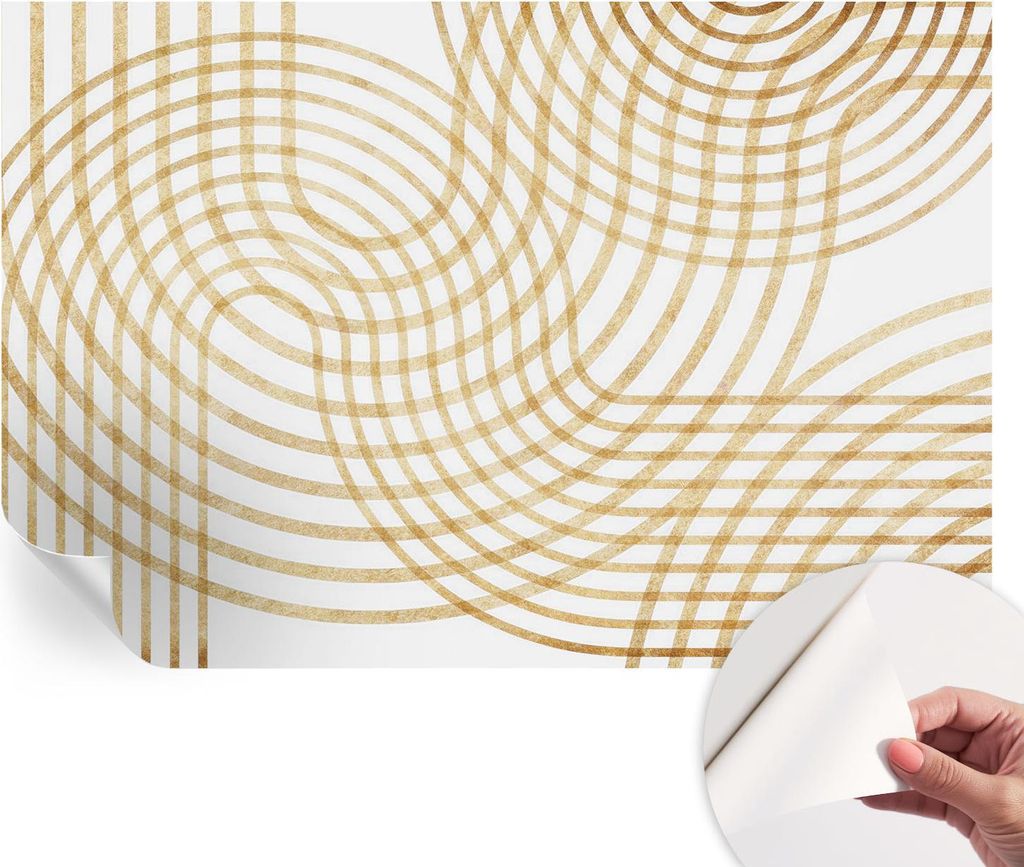 Selbstklebende Wandtapete - Dekorative Tapete für Wohnzimmer - Klebefolie für Wandbilder - Tapetenfolie für Wanddekoration - 104x70 cm - Geometr...