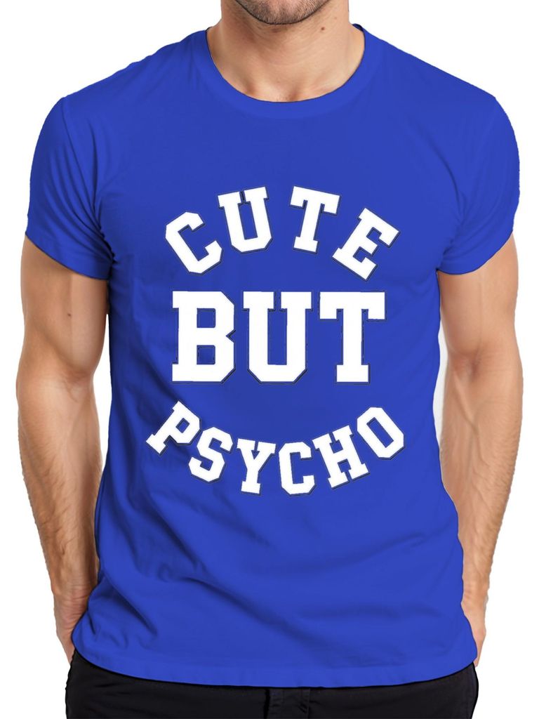 Cute But Psycho Frauen Geschenk Geburtstag Lustig Retro Herren T-Shirt, Blau, M