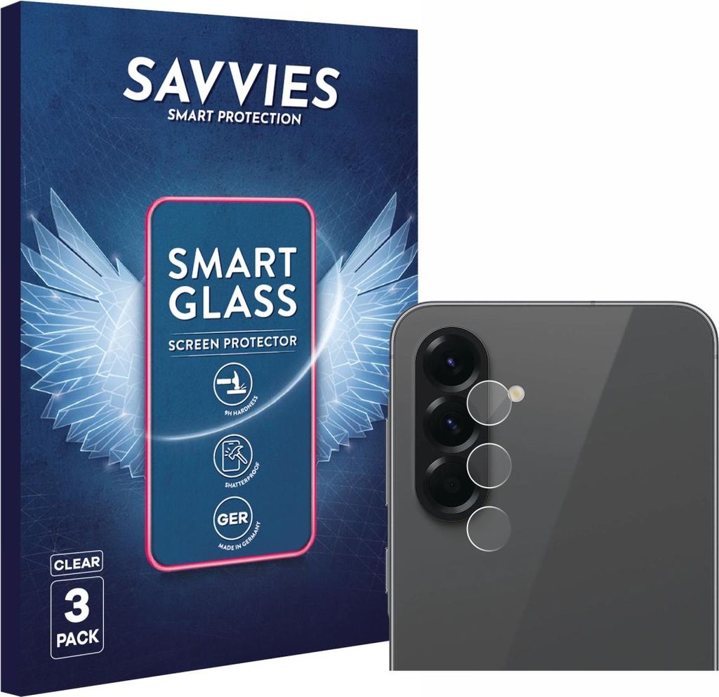 3x Savvies Schutzglas Folie für Samsung Galaxy A56 5G (NUR Kameraschutz) 9H Panzer Schutzfolie Glas Displayschutz klar transparent