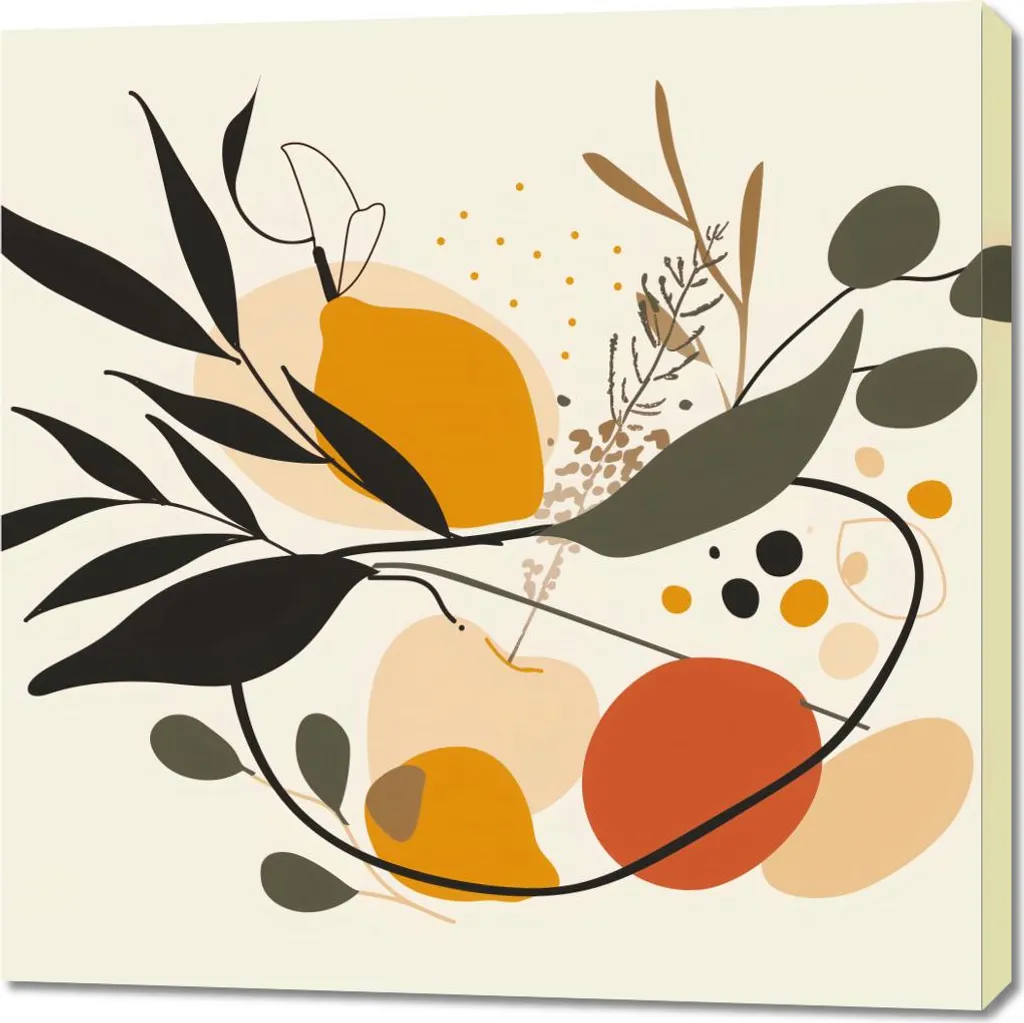 Image 90x90 cm Tourbillon Botanique pour une Ambiance Nature Moderne