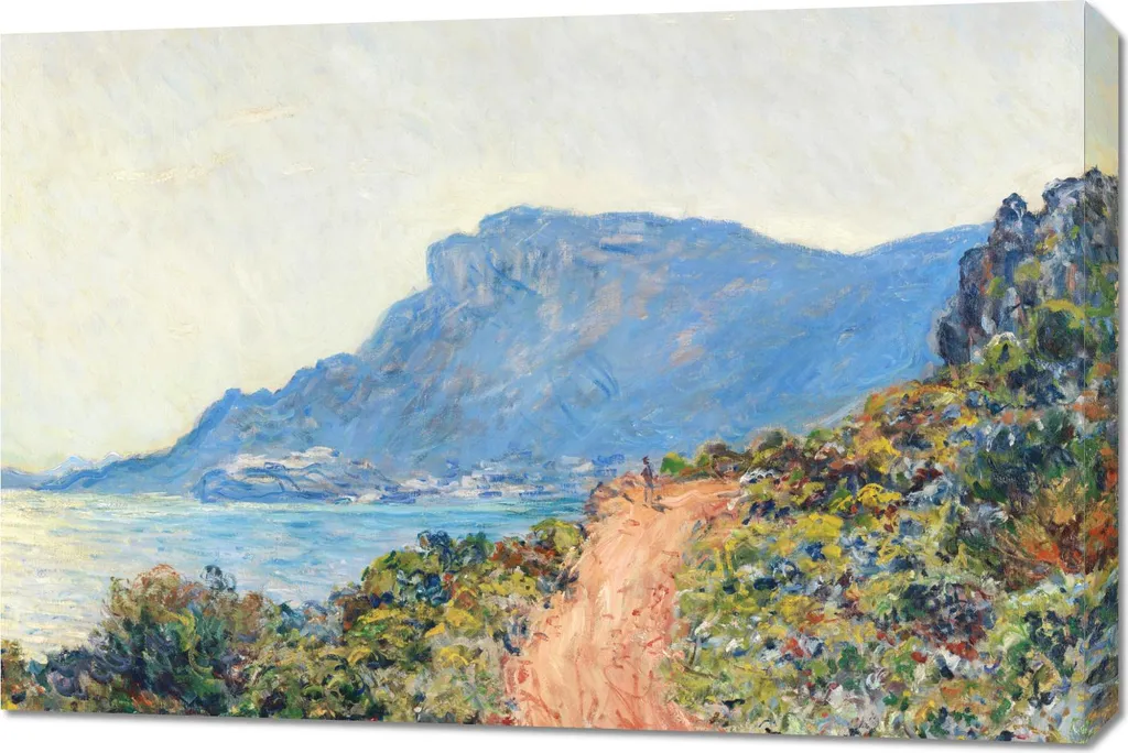 Quadro 90x60 cm La Corniche vicino a Monaco, Monet Vintage per il Salone