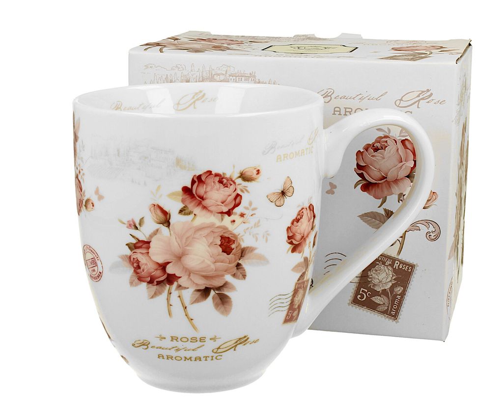 DUO FLORAL XXL Becher 1000 ml SECESSION New Bone China Porzellan