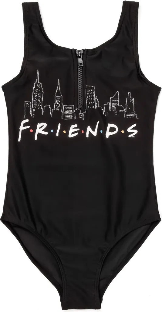 Maillot de Bain Natation Fille Friends Sunsafe Noir pour la Plage