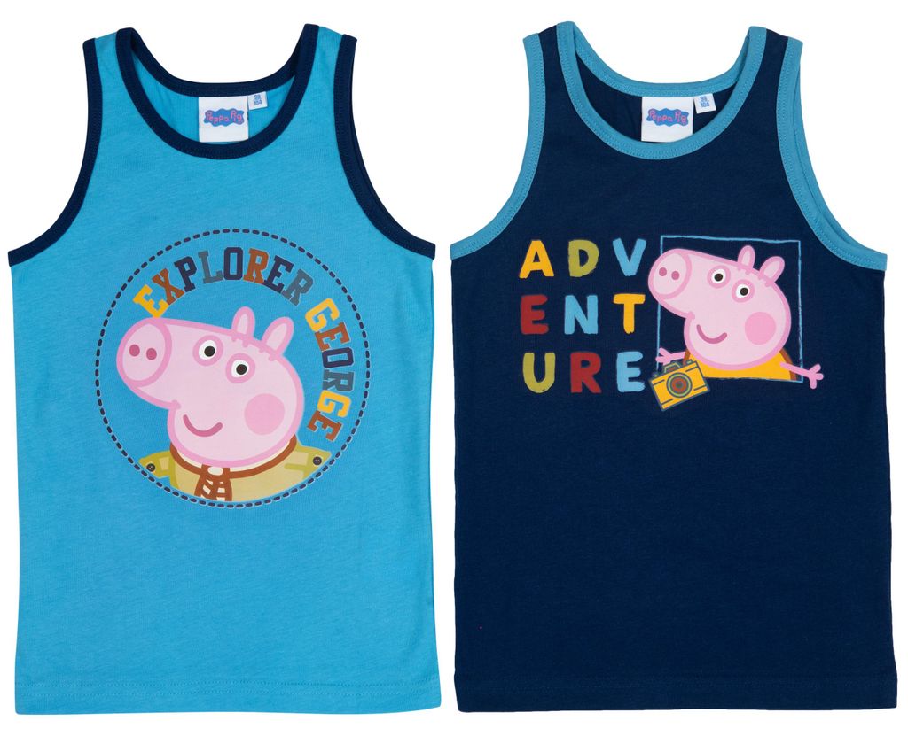 Gilet Peppa Wutz per bambini canotta camicia intima blu Immagine del prodotto 