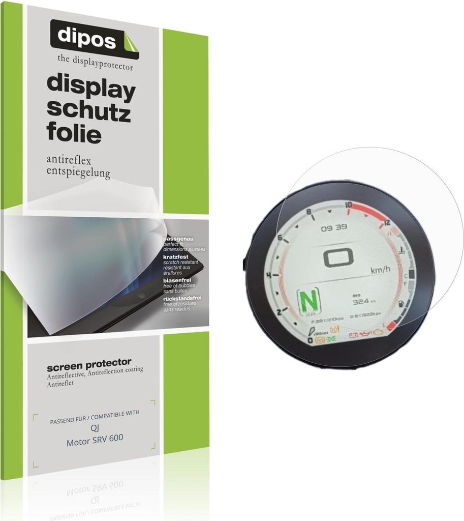 2x Schutzfolie für QJ Motor SRV 600 matt Displayschutzfolie Folie Display Schutz dipos