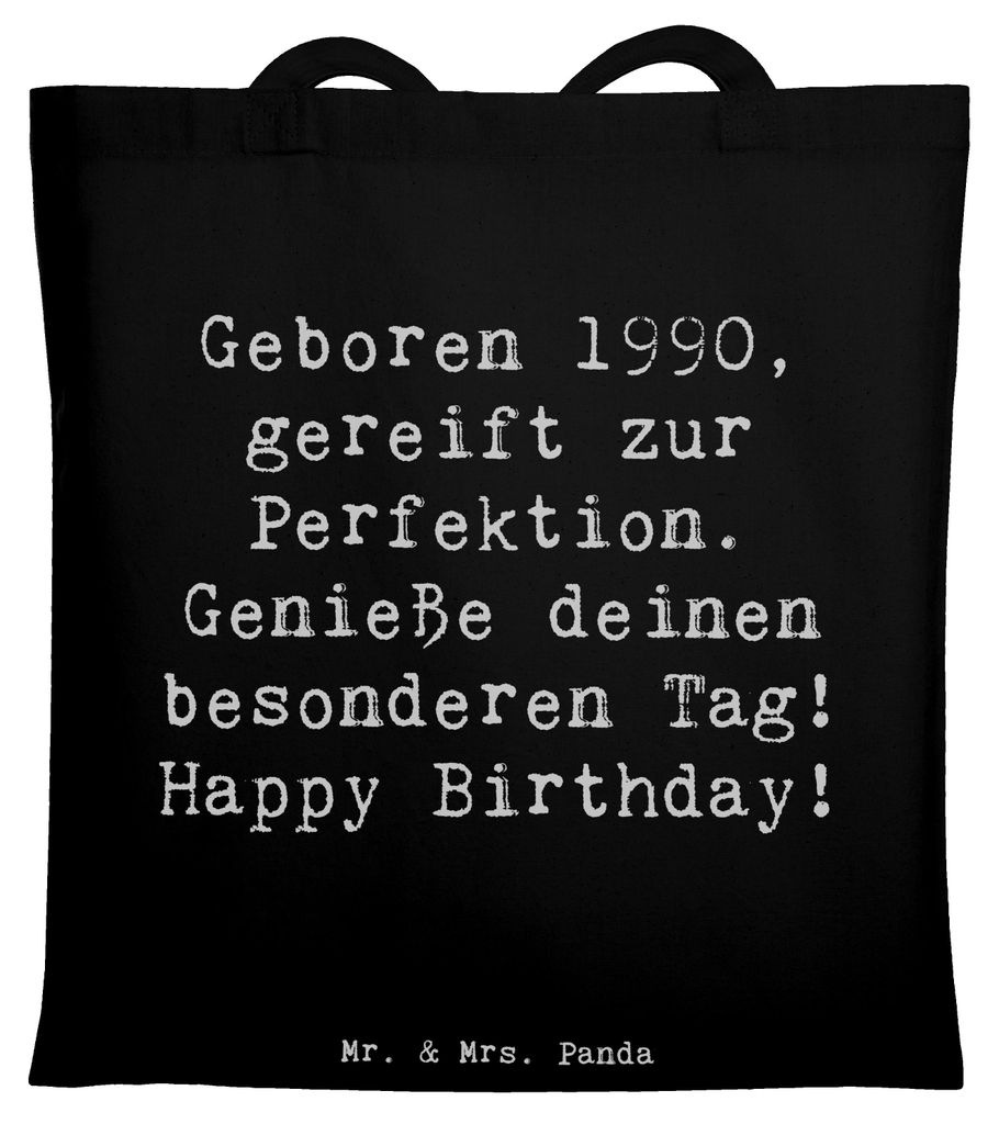 Mr. & Mrs. Panda Beutel Spruch 1990 Geburtstag - Schwarz - Geschenk, dokumententasche, 1990er Geburtstagsgeschenk, Jahrgang, Happy Birthday, Glück...