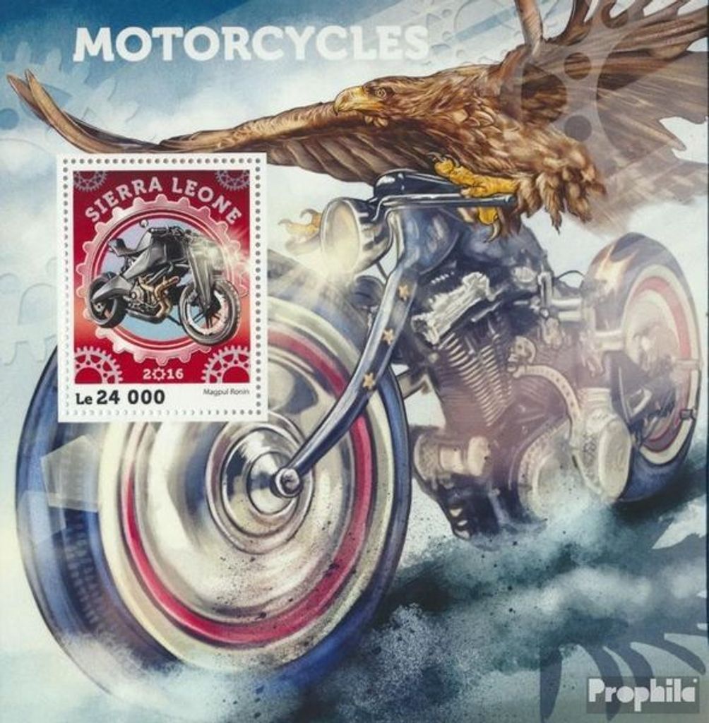 Briefmarken Sierra Leone 2016 Mi Block 963 (kompl. Ausg.) postfrisch Motorräder