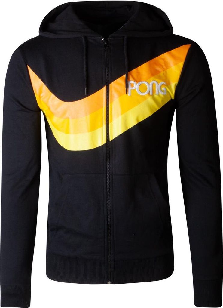 Pong - Wave Stripe Men's Zipper Hoodie Black-L Produktbild 