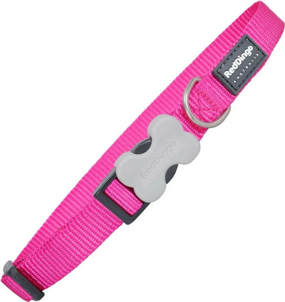 Collier Red Dingo rose en nylon résistant avec boucle Bucklebone 32cm - 2