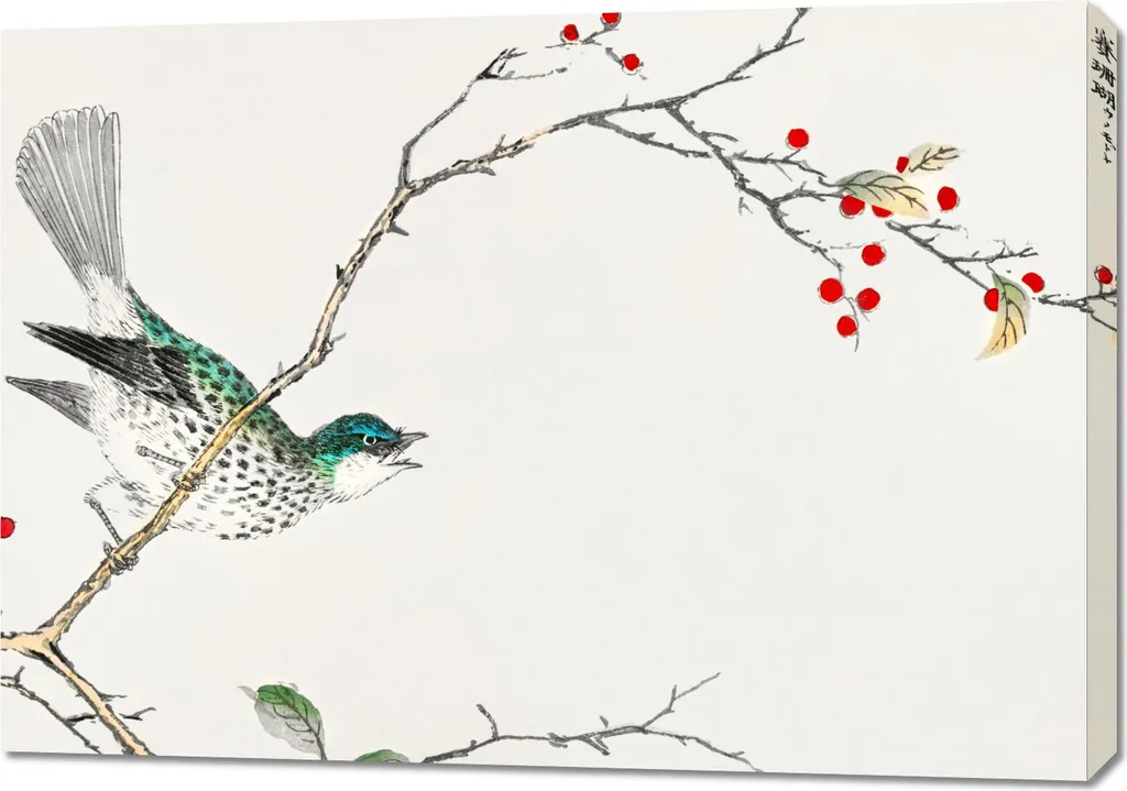 Ambiance Nature Salon : Tableau 100x70 cm Bulbul à oreilles brunes Art