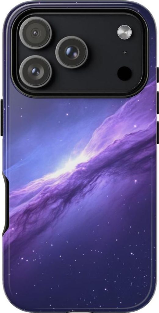 Lila Kosmische Nebelwolke mit Sternenfeld – Hülle Kompatibel mit iPhone 17 Pro