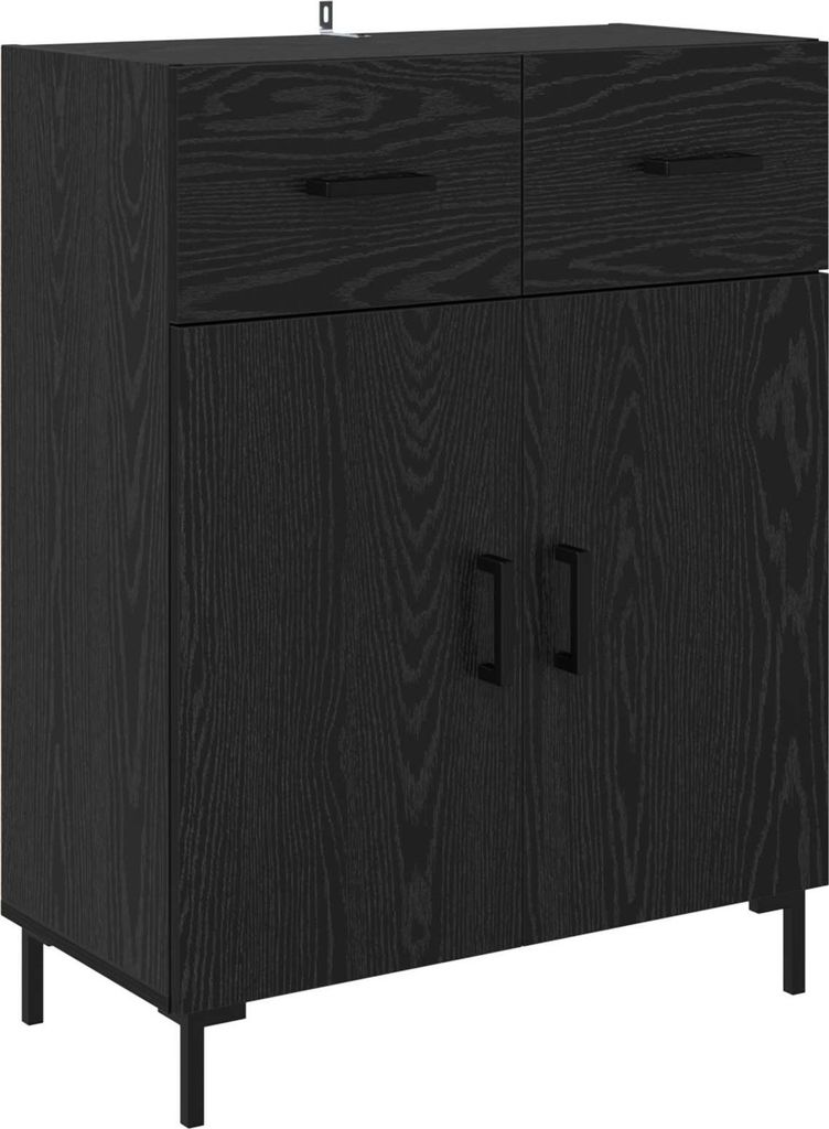 Sideboard Schwarz Eichen-Optik 69,5 x 34 x 90 cm Holzwerkstoff