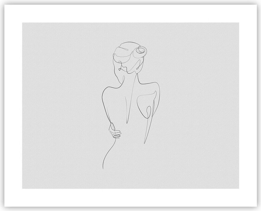 Poster - Poster ohne Rahmen - Körper Frau Zeichnung - 50x40 cm - Wand Bild - Wanddeko - Wandbilder - Kunstposter - Wandposter - Bilder - Kunstdruc...