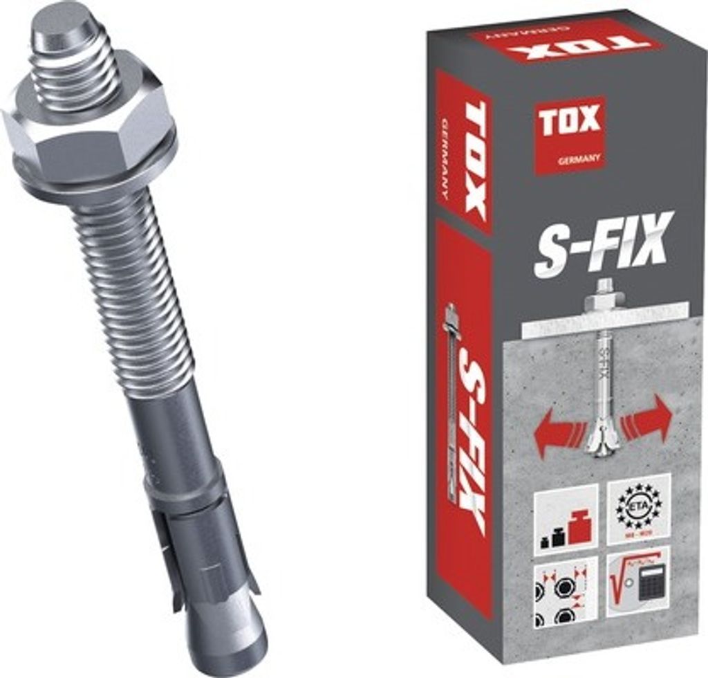 Bolzenanker Tox S-Fix Pro M10x135/55, 25 Stück Produktbild 