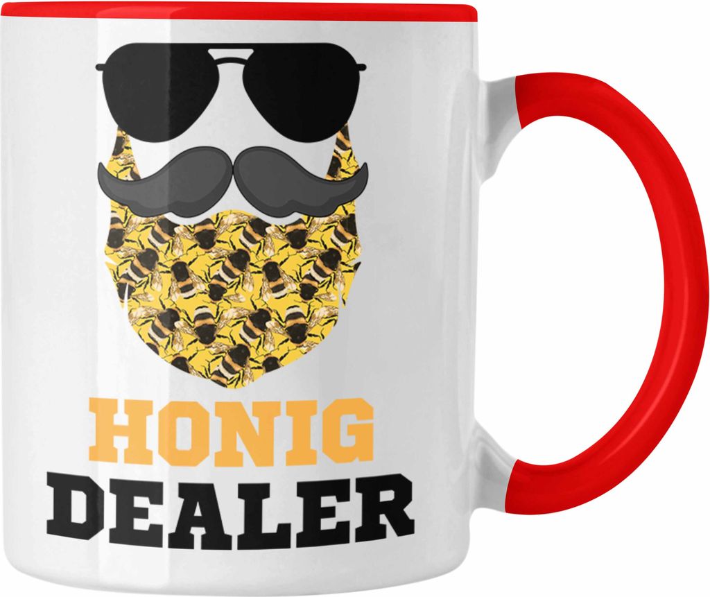 Trendation - Honig Dealer Tasse Geschenk für Imker Lustiger Spruch Imker-Ausrüstung Geschenkidee Lustiger Spruch (Rot)