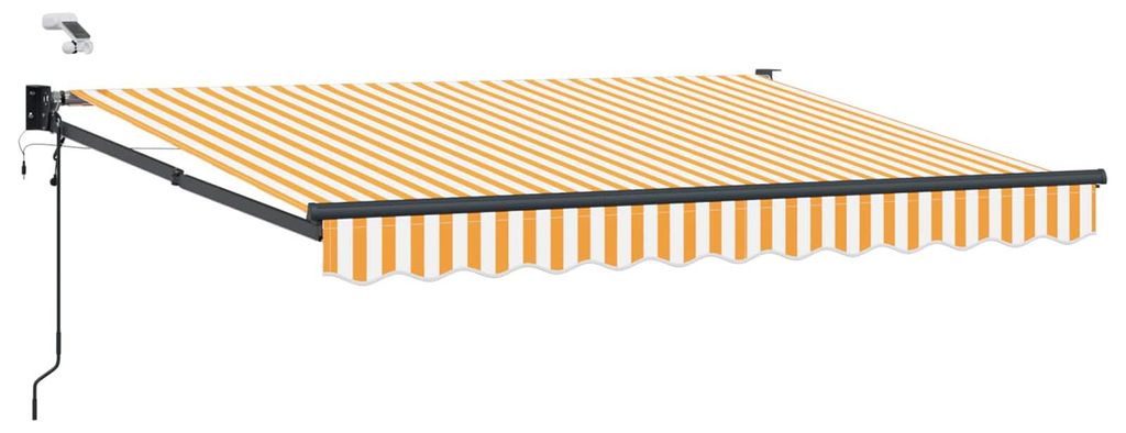 Elektrische ausziehbare Markise Orange und Weiß 3,5 x 2,5 m