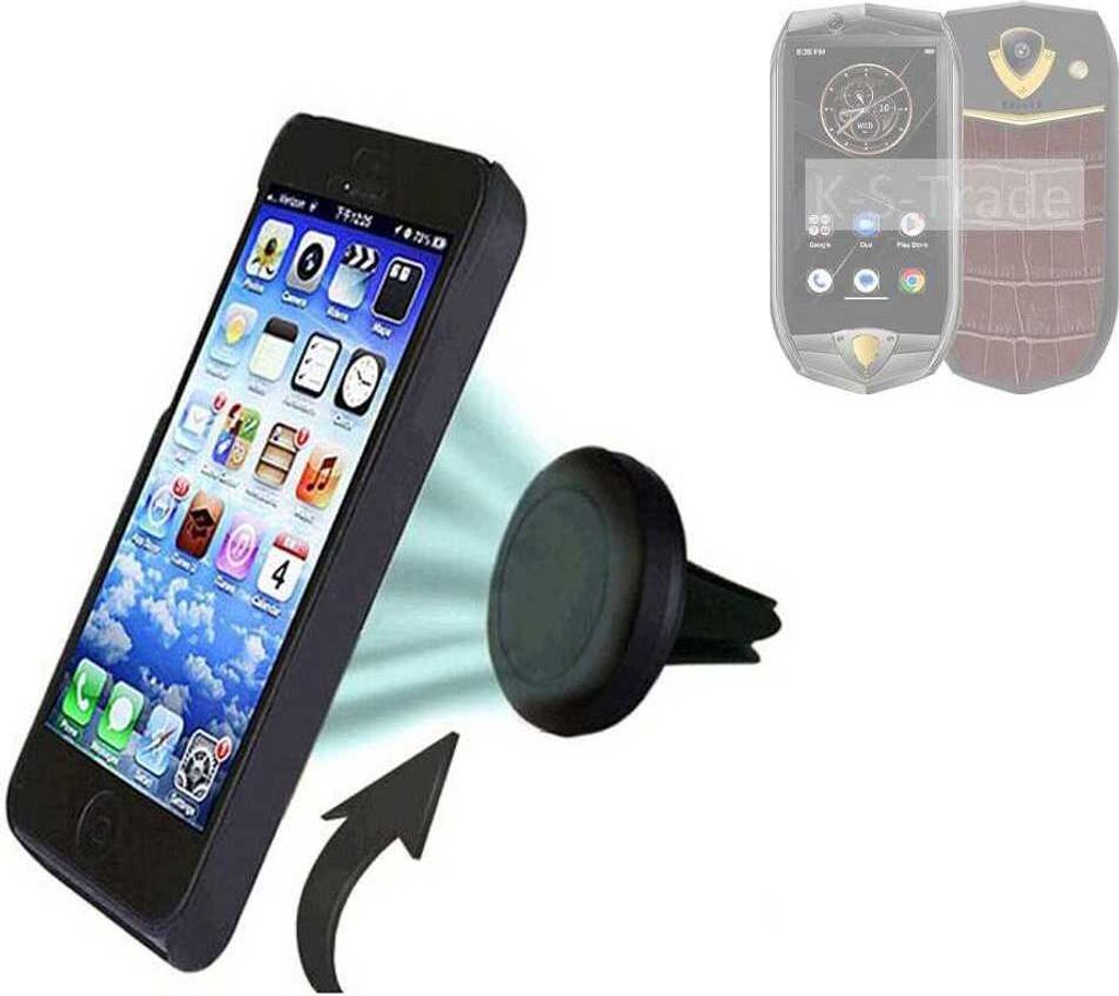 K-S-Trade Kompatibel mit Oukitel K16 Auto Handy Halterung KFZ Halter Lüftungsgitterhalterung Air Vent mount Smartphone Halter