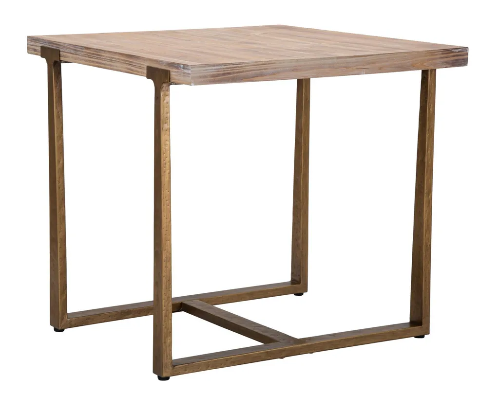Table à manger Ankara en Bois Marron 80cm - Robuste et Design Moderne