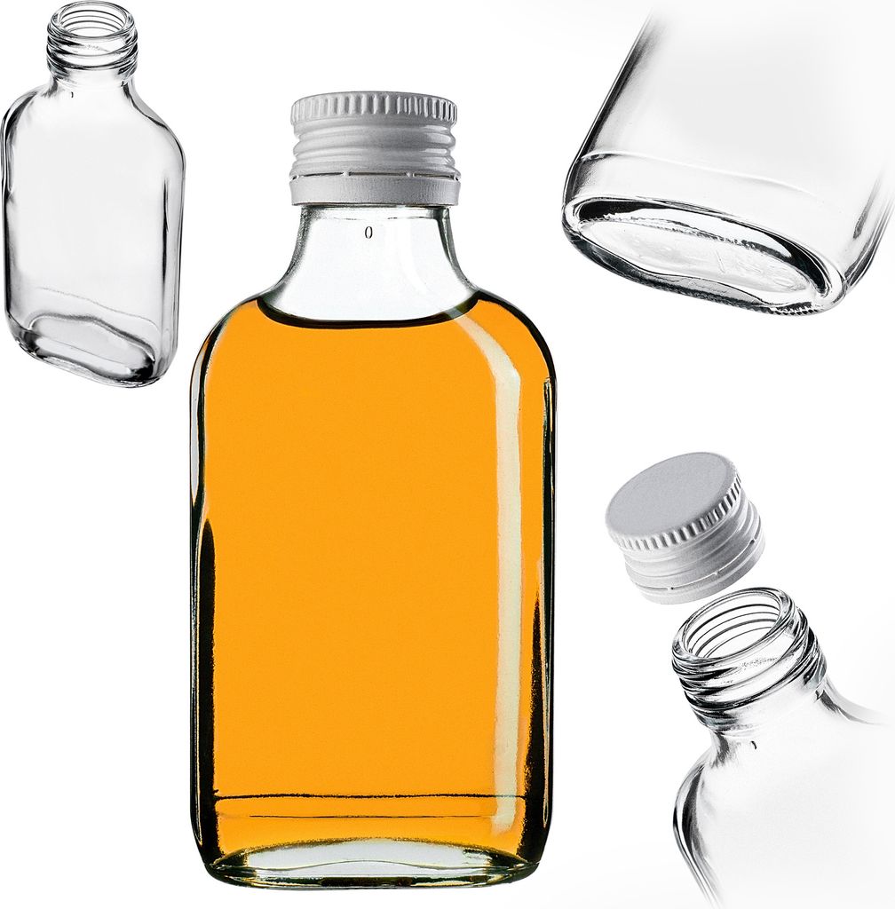 Kolba biodrowa KADAX 100ml, 10 sztuk, małe szklane butelki Zdjęcie produktu 