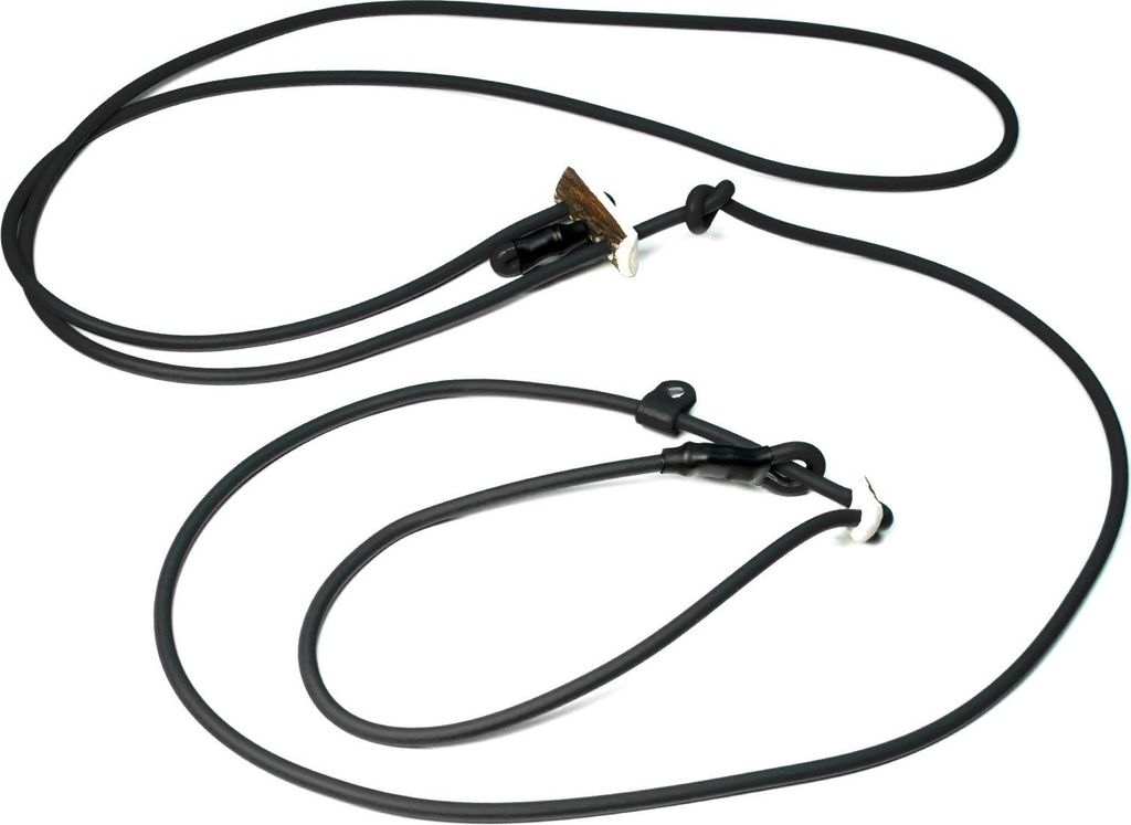 Mystique Biothane Hunting Profi lautlos Umhängeleine 280cm Moxon 8mm schwarz Moxon mit Zugbegrenzung