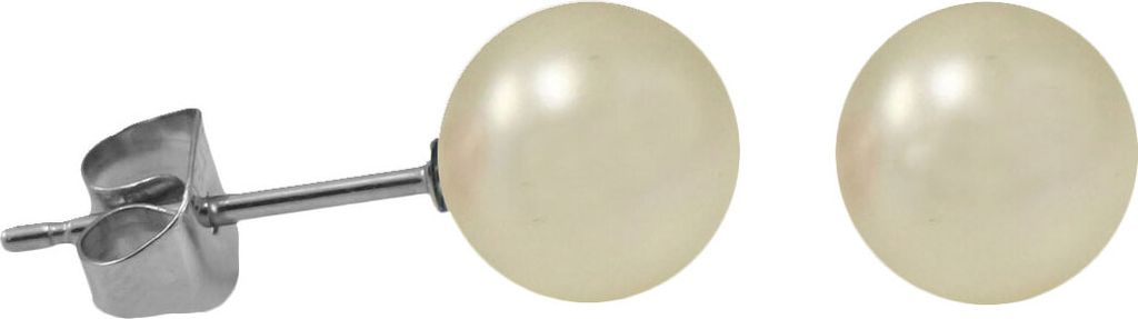 Ohrstecker 316L Chirurgenstahl mit synthetischer Perle Farbe - Creme Größe - 5 mm