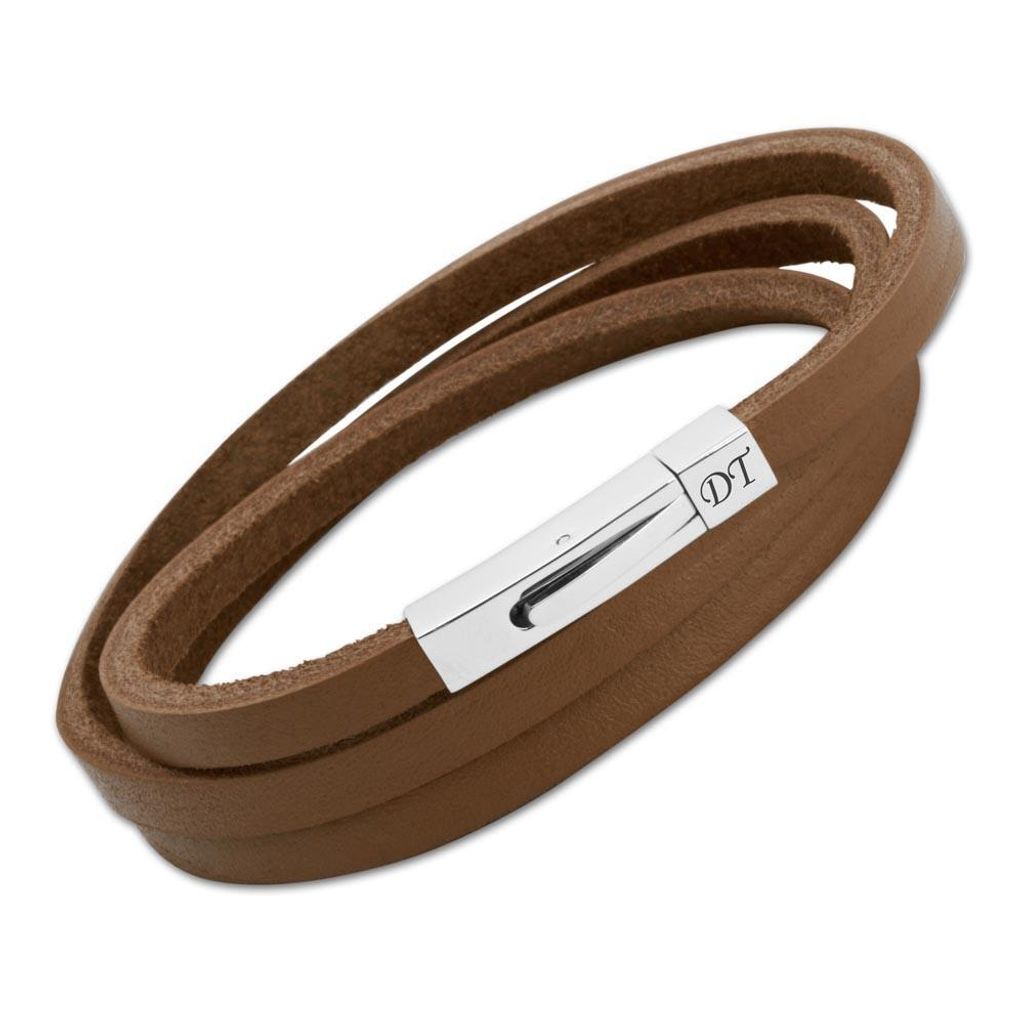 Braunes Echtleder Armband von Unique LB0015 (61cm)