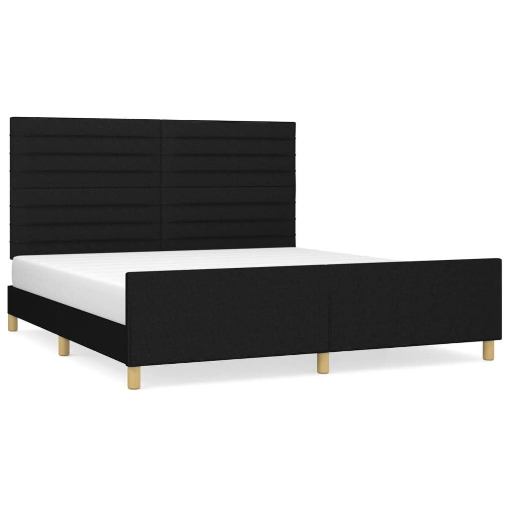 vidaXL Bettgestell ohne Matratze Schwarz 180x200 cm Stoff