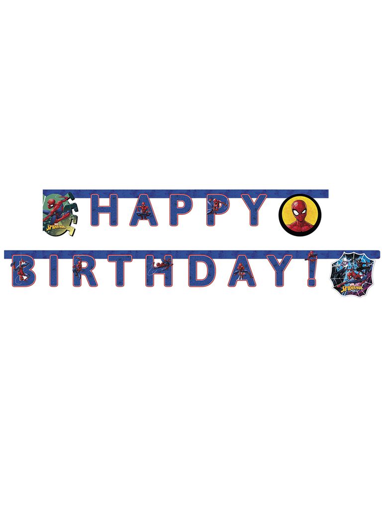 Striscione di buon compleanno Spiderman Immagine del prodotto 