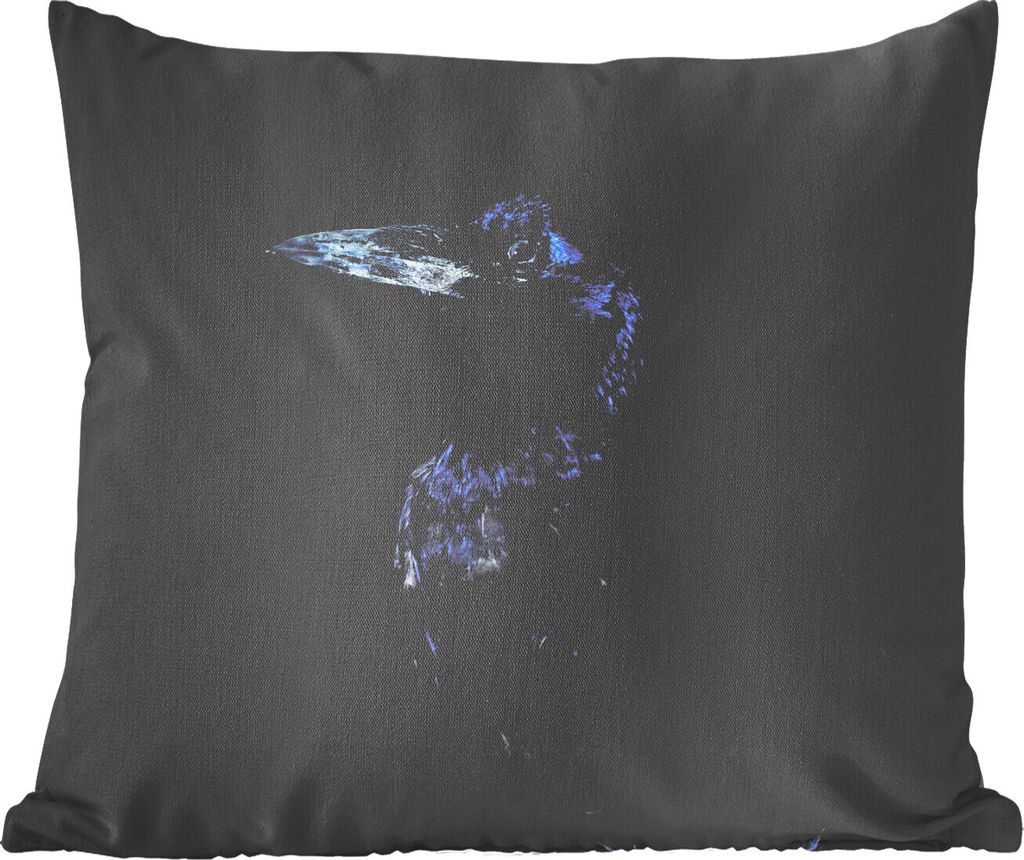 MuchoWow Zierkissen Sofakissen Wohnzimmer Dekokissen 50x50 cm Vogel - Tiere - Schwarz - Komfort - Sofakissen