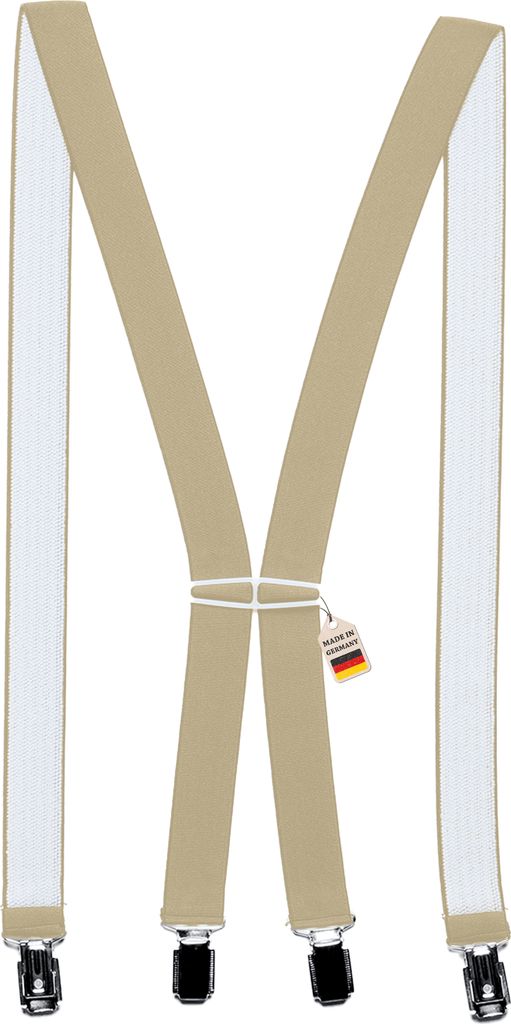 Hosenträger Uni 2,5 cm X-Form mit 4 robusten Clips Damen Produktbild 