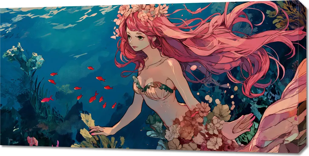 Image Nymphe océanique 100 x 50 cm Haute Définition Style Marin