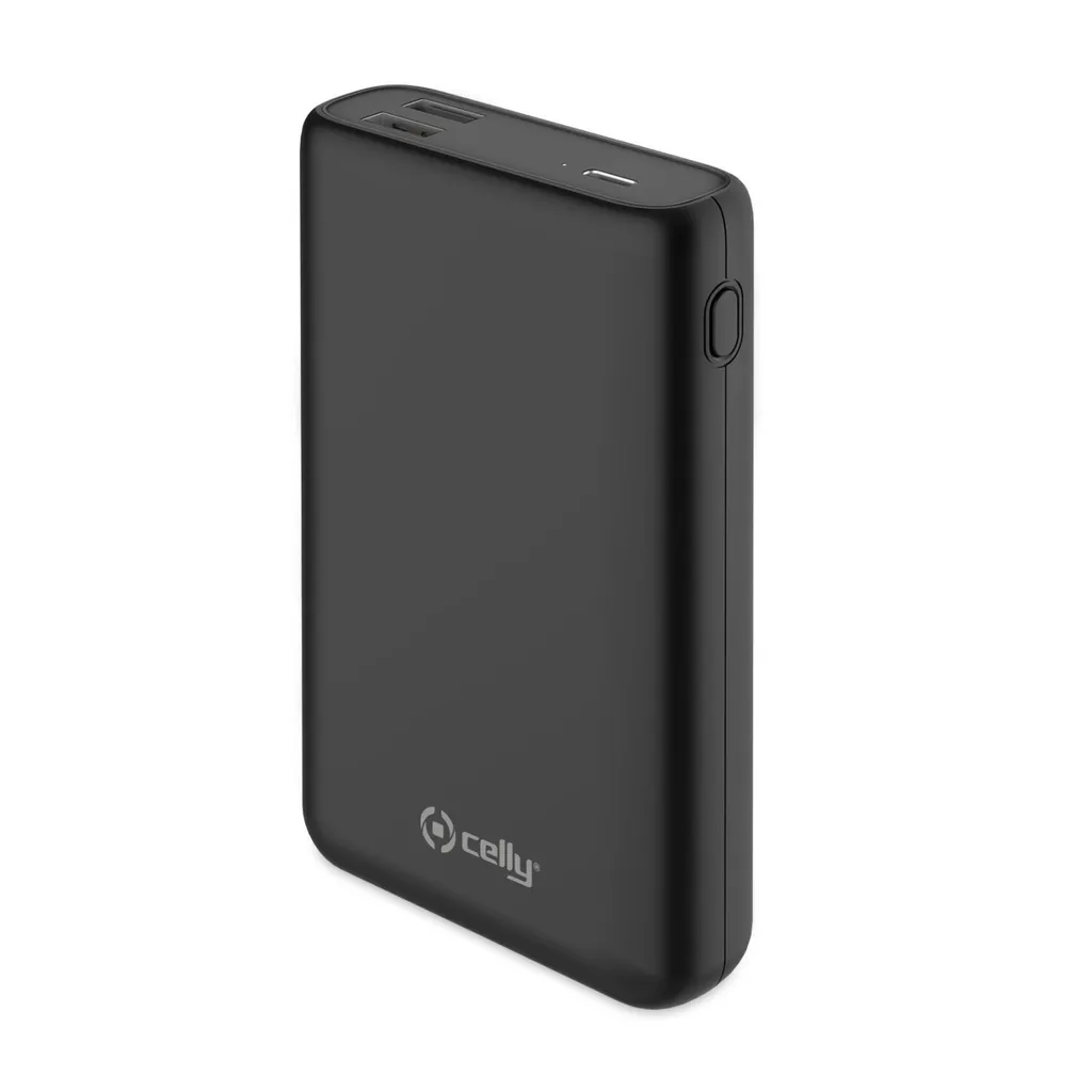 Batterie de Secours Celly 15000 mAh avec Charge Rapide USB-C Noire
