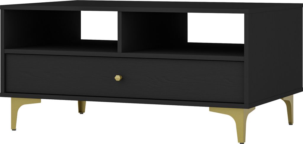Masseno Couchtisch TORINO 100,2 cm Kaffetisch für Wohnzimmer Sofatisch Wohnzimmertisch Graphitfarben
